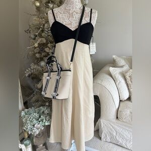 NWOT Japna Black and Cream Dress